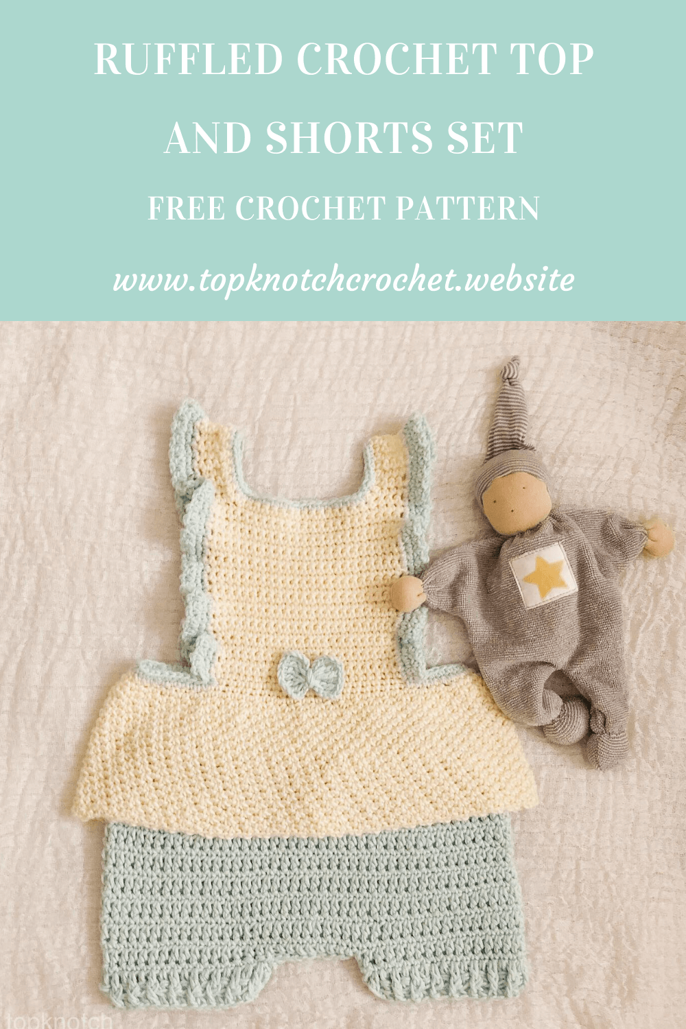Ruffled Crochet top and Shorts set - Free pattern. – Topknotch